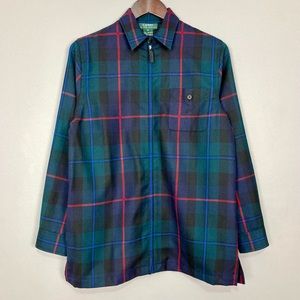 Lauren Ralph Lauren Wool Shirt Jacket Women’s Size M Full Zip Pockets Plaid